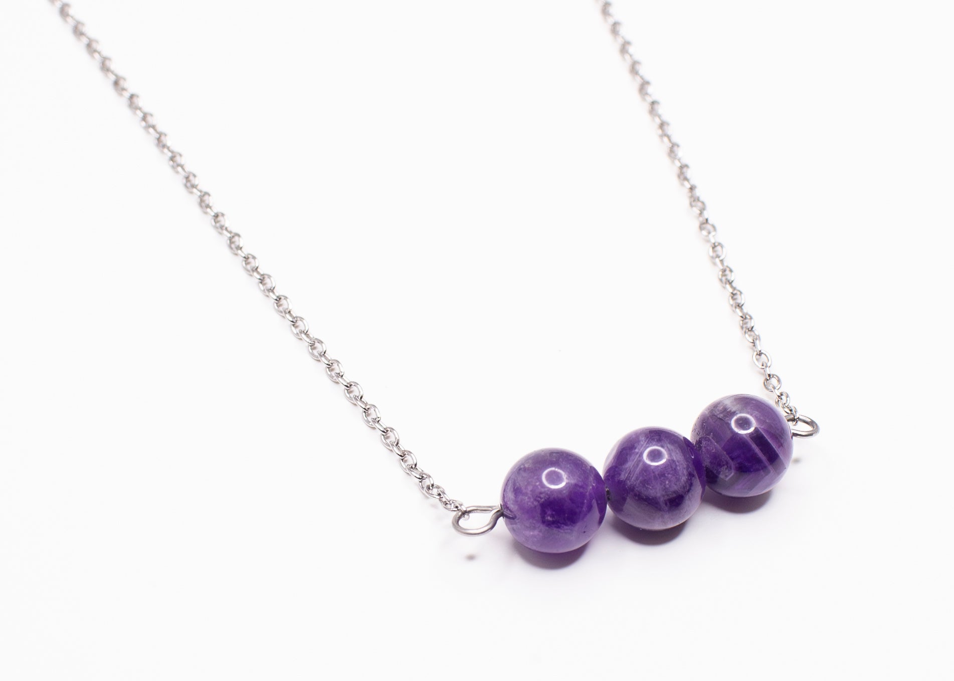 Amethyst Bead Bar Necklace