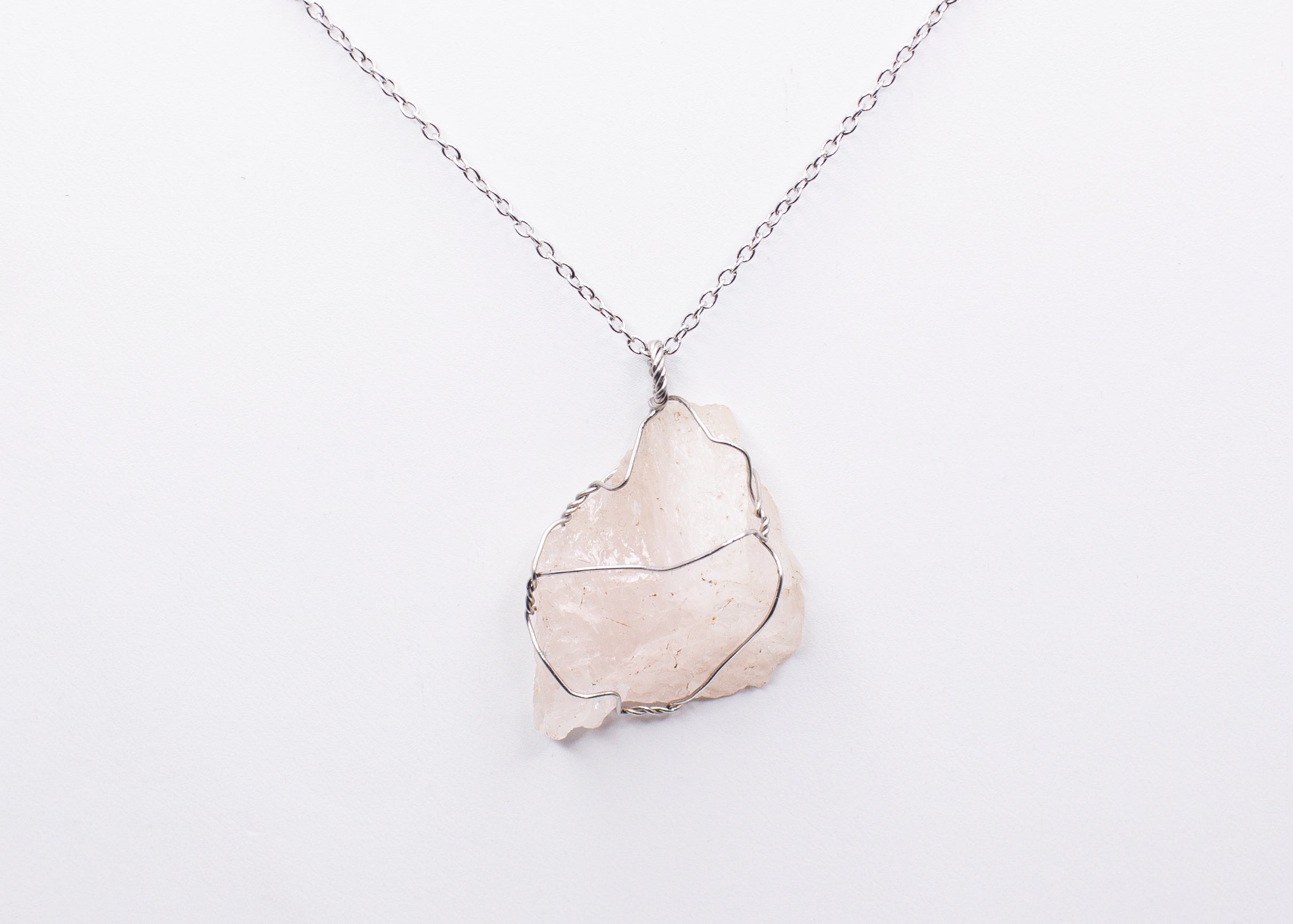Rose Quartz Wire Wrapped Necklace