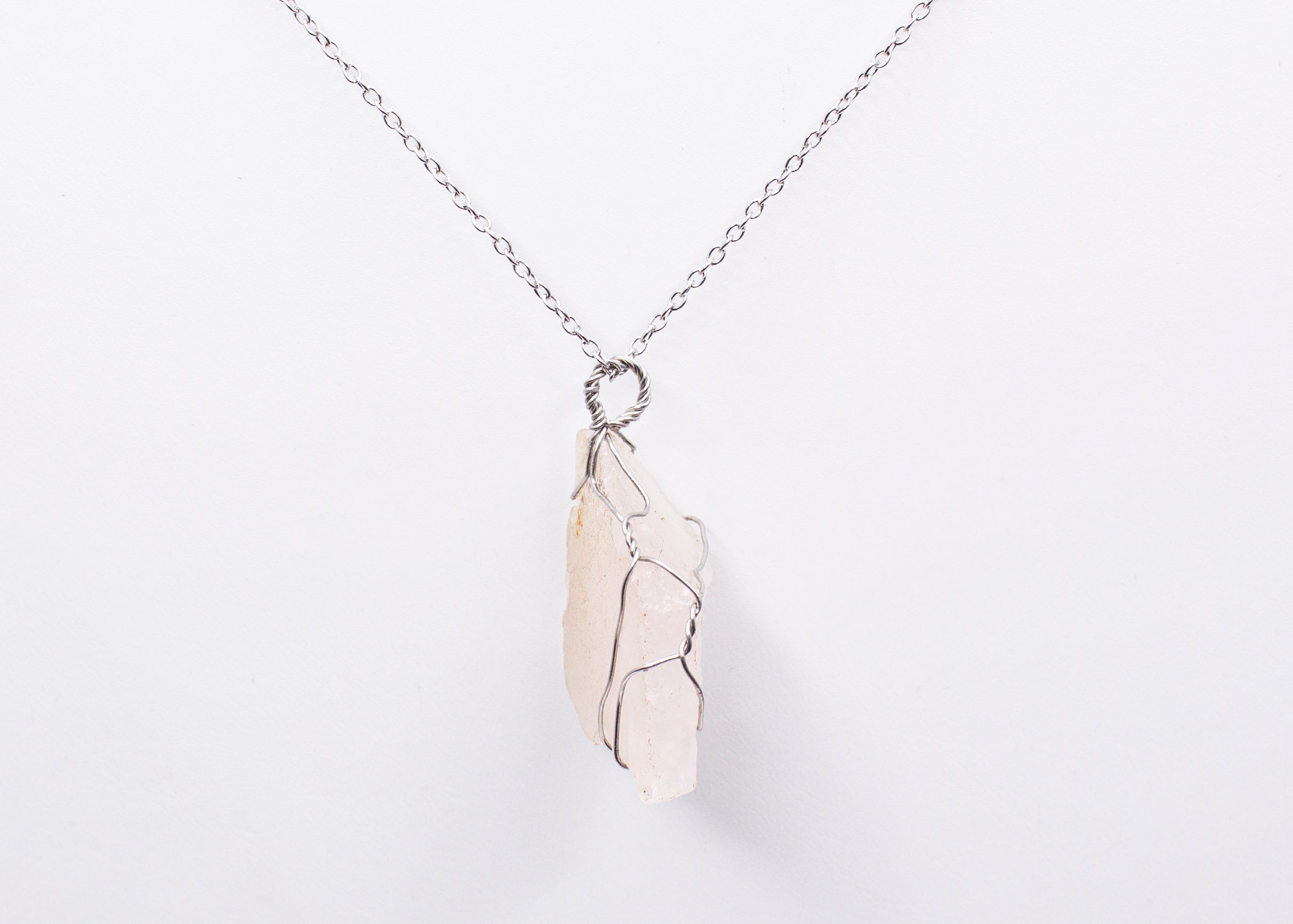 Rose Quartz Wire Wrapped Necklace
