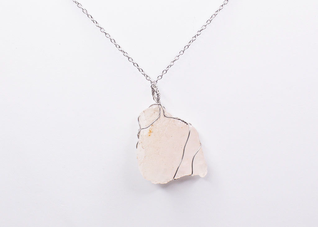 Rose Quartz Wire Wrapped Necklace