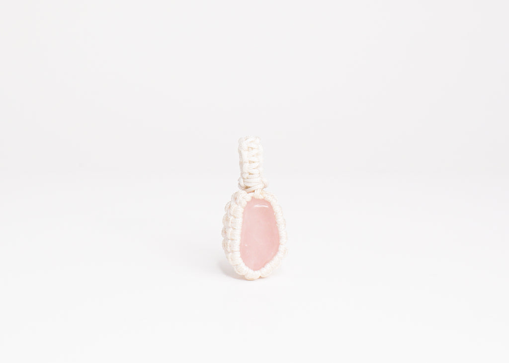 Rose Quartz Macrame Pendant