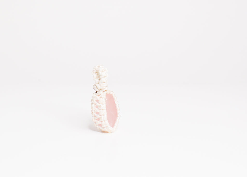 Rose Quartz Macrame Pendant