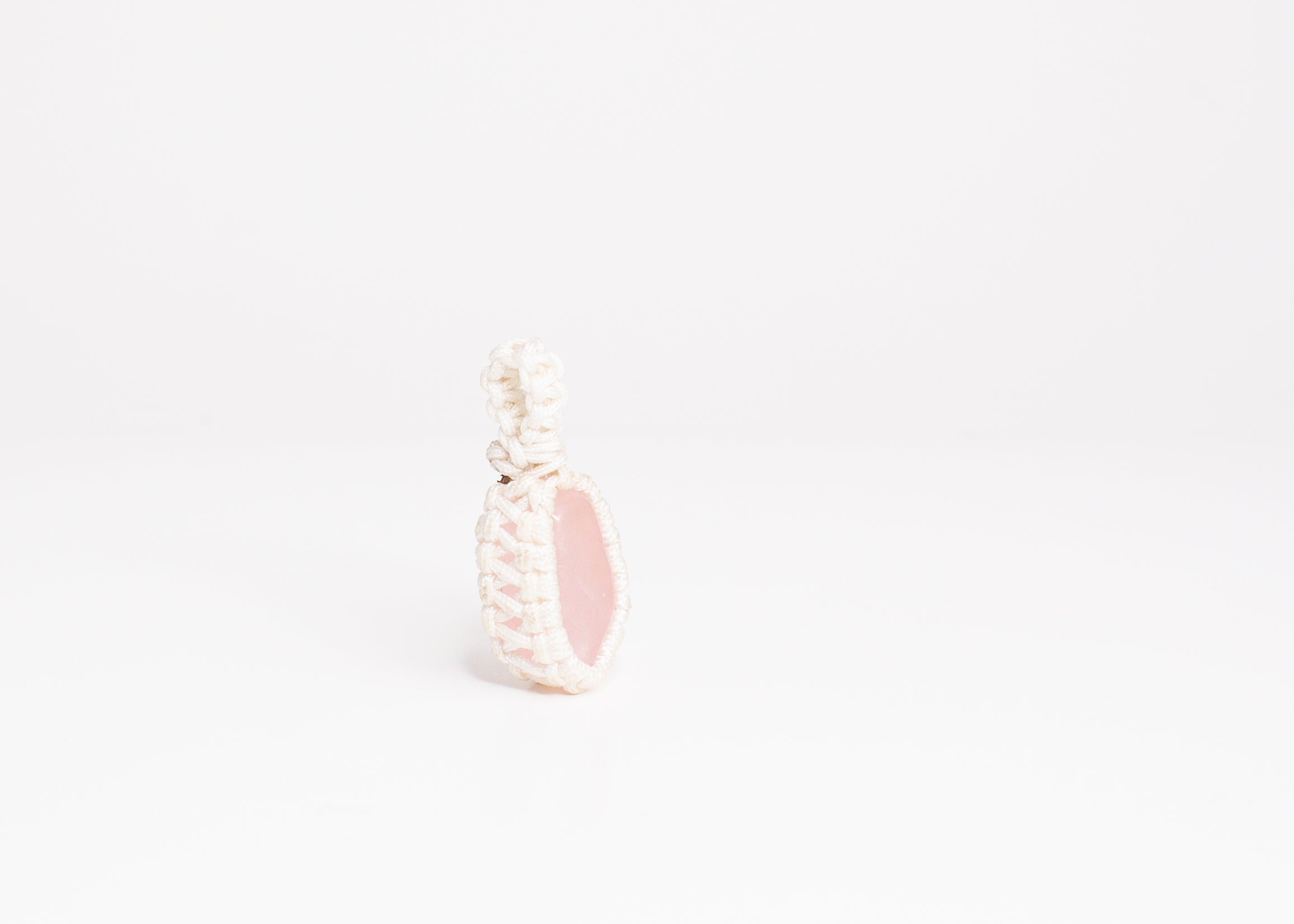 Rose Quartz Macrame Pendant