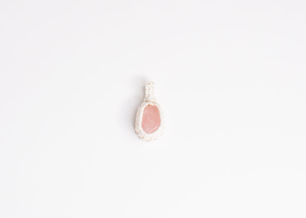 Rose Quartz Macrame Pendant