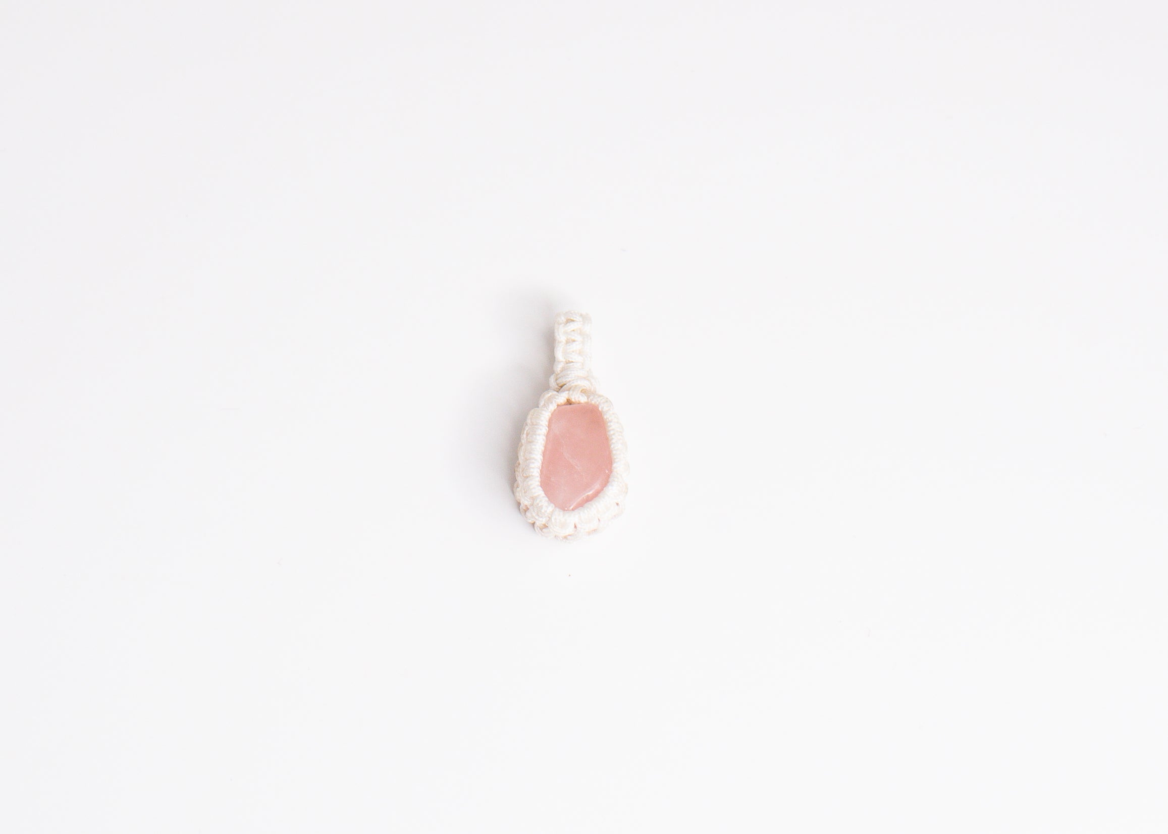 Rose Quartz Macrame Pendant