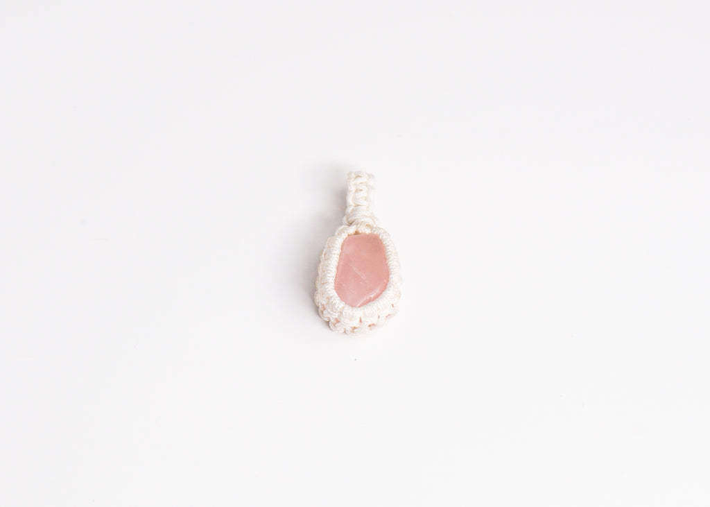 Rose Quartz Macrame Pendant