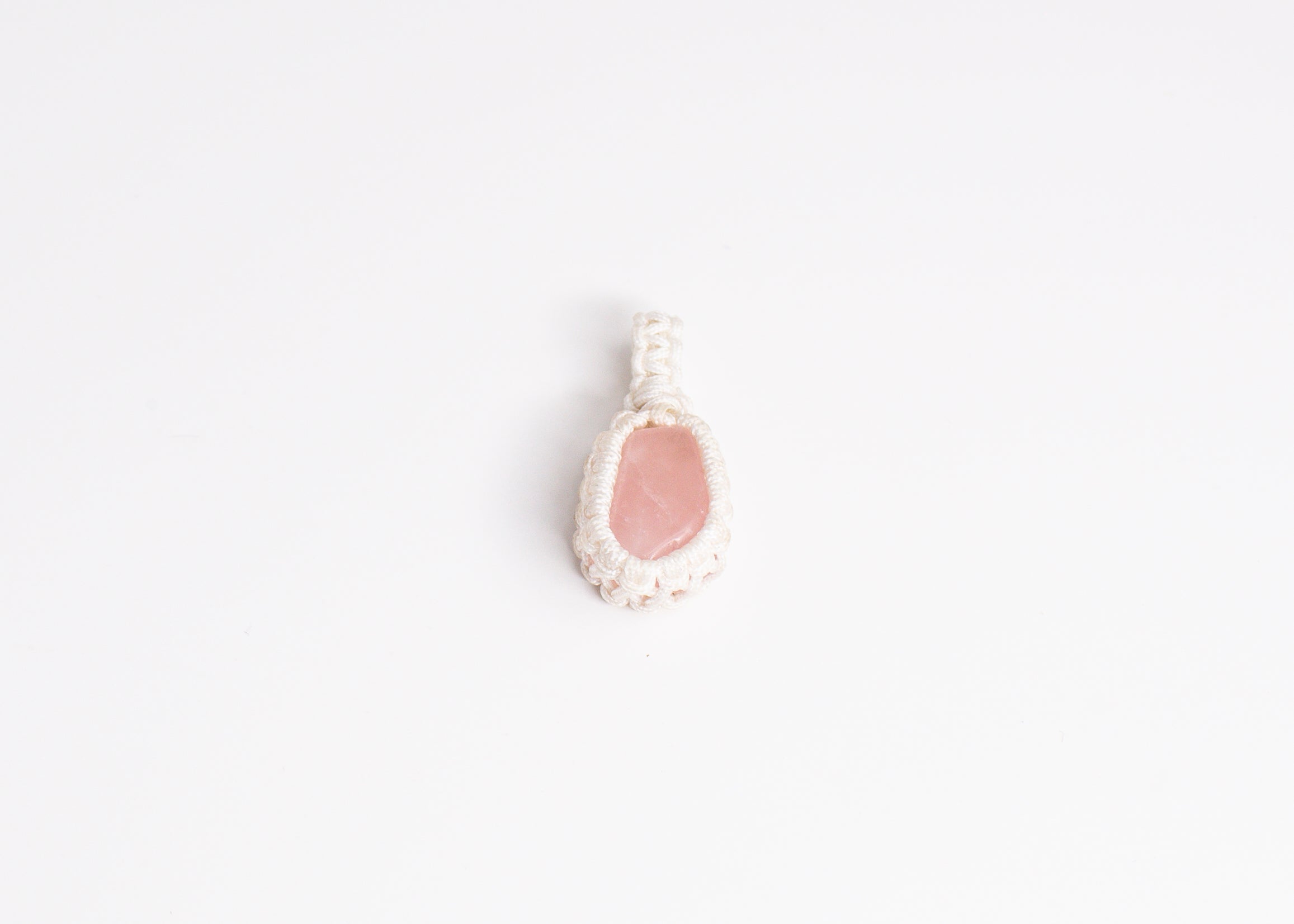 Rose Quartz Macrame Pendant