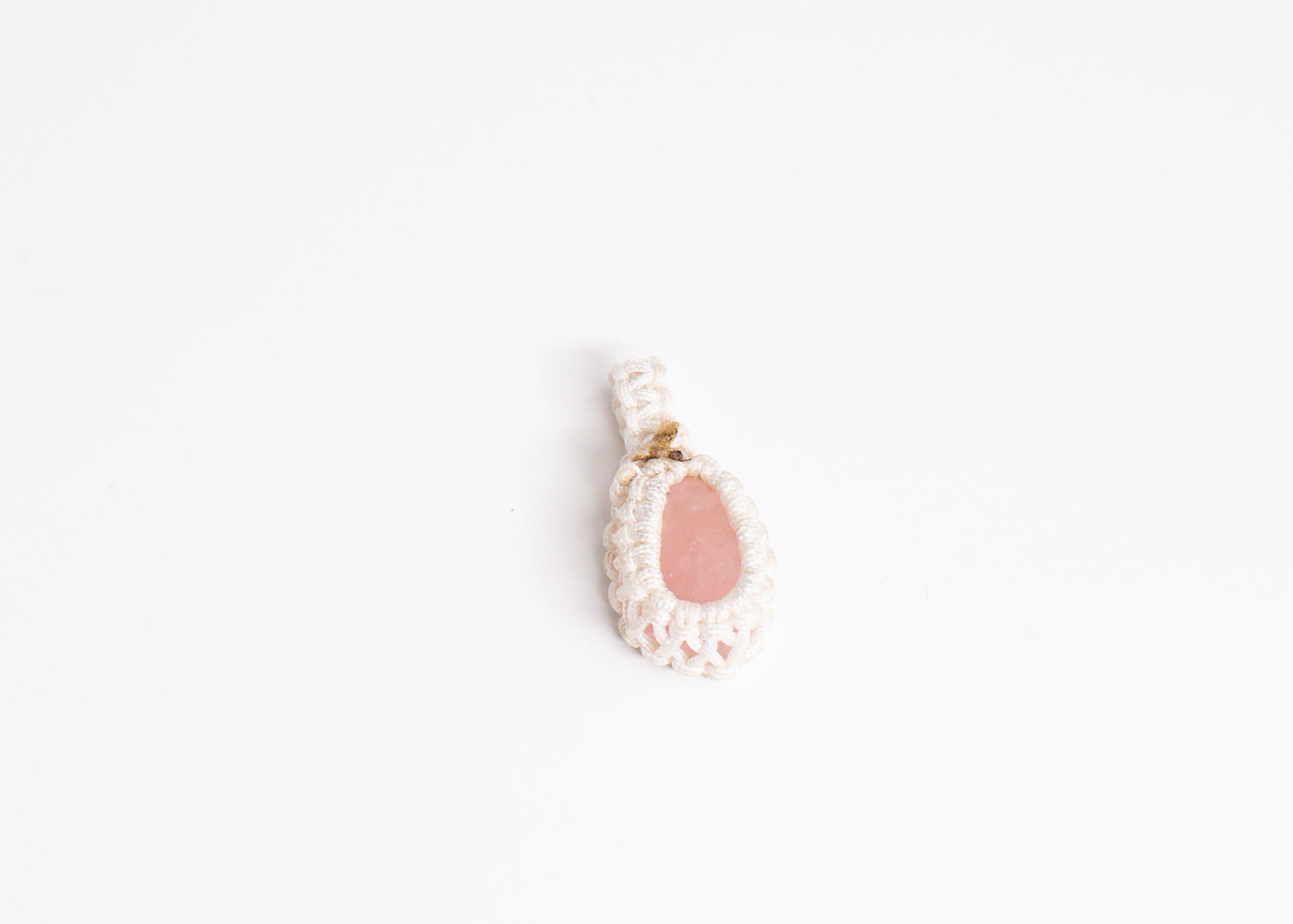 Rose Quartz Macrame Pendant