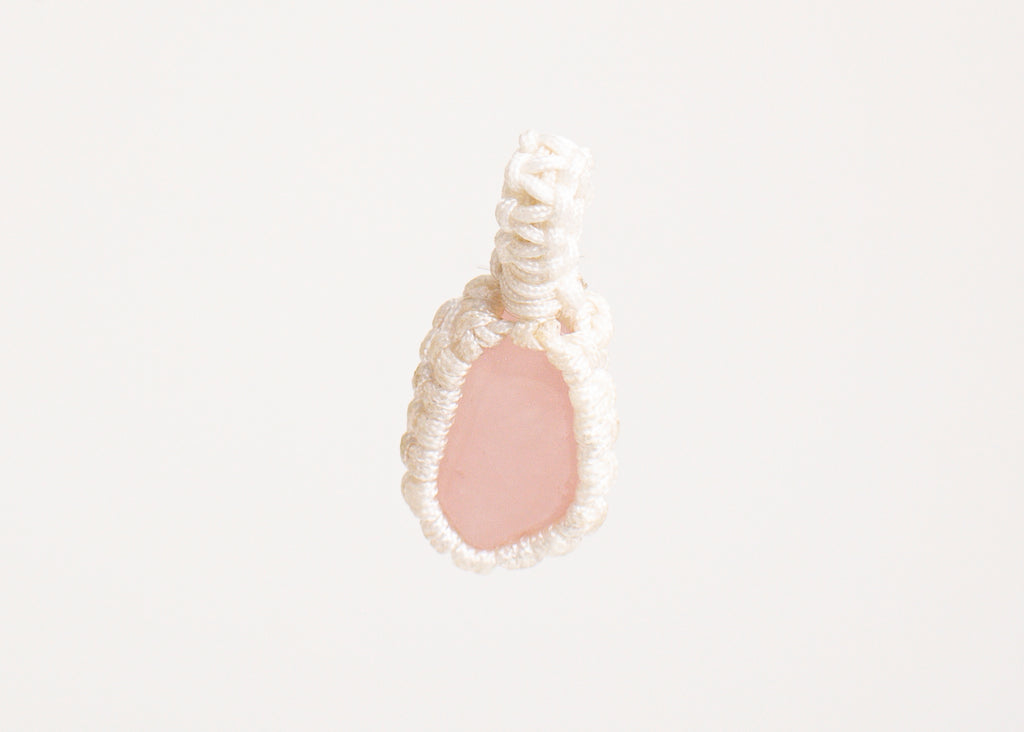 Rose Quartz Macrame Pendant