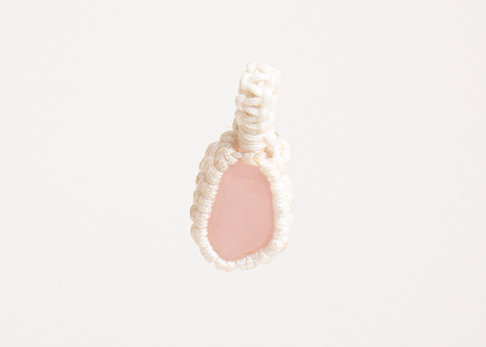 Rose Quartz Macrame Pendant