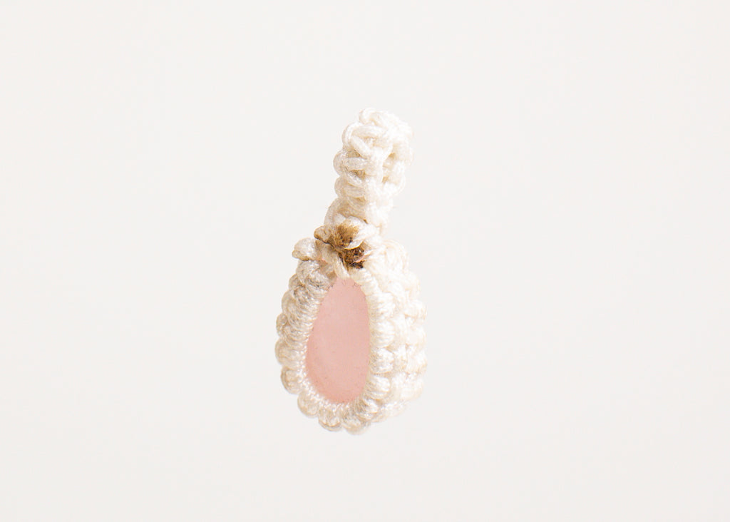 Rose Quartz Macrame Pendant