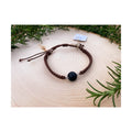Lava Bead Brown Macrame Bracelet