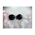 Black Faceted Mini Circle Studs