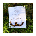 Tiger Eye Bead Hoops