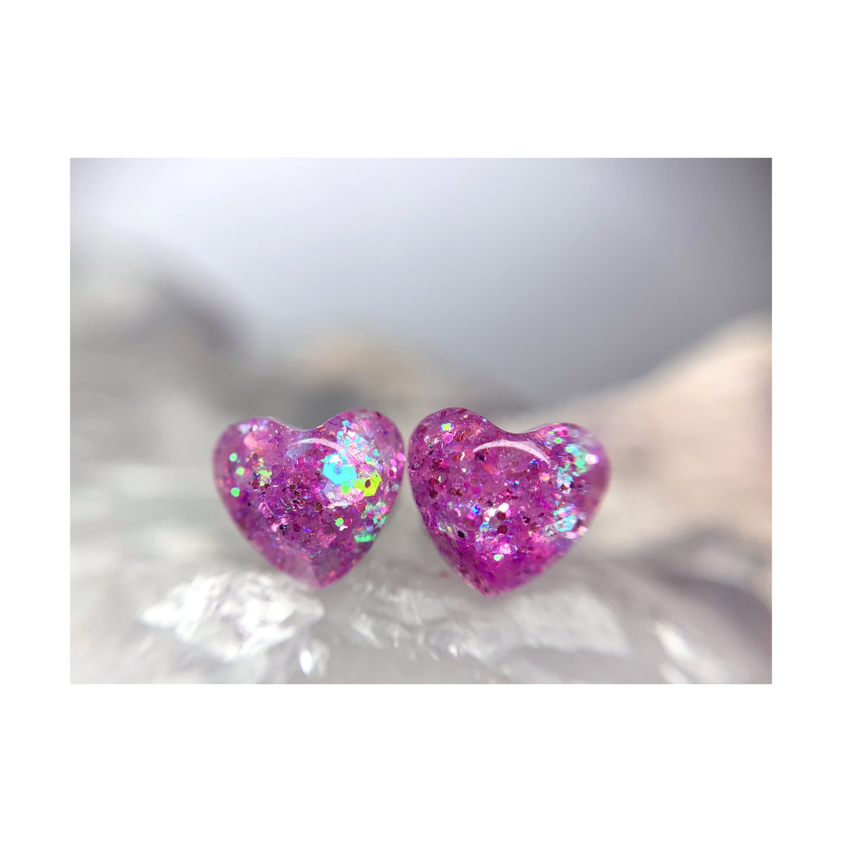 Mixed Signals Purple Heart Studs