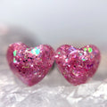 Pretty in Pink Heart Studs