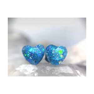 Cold Hearted Blue Heart Studs