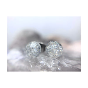 Clear Faceted Mini Circle Studs
